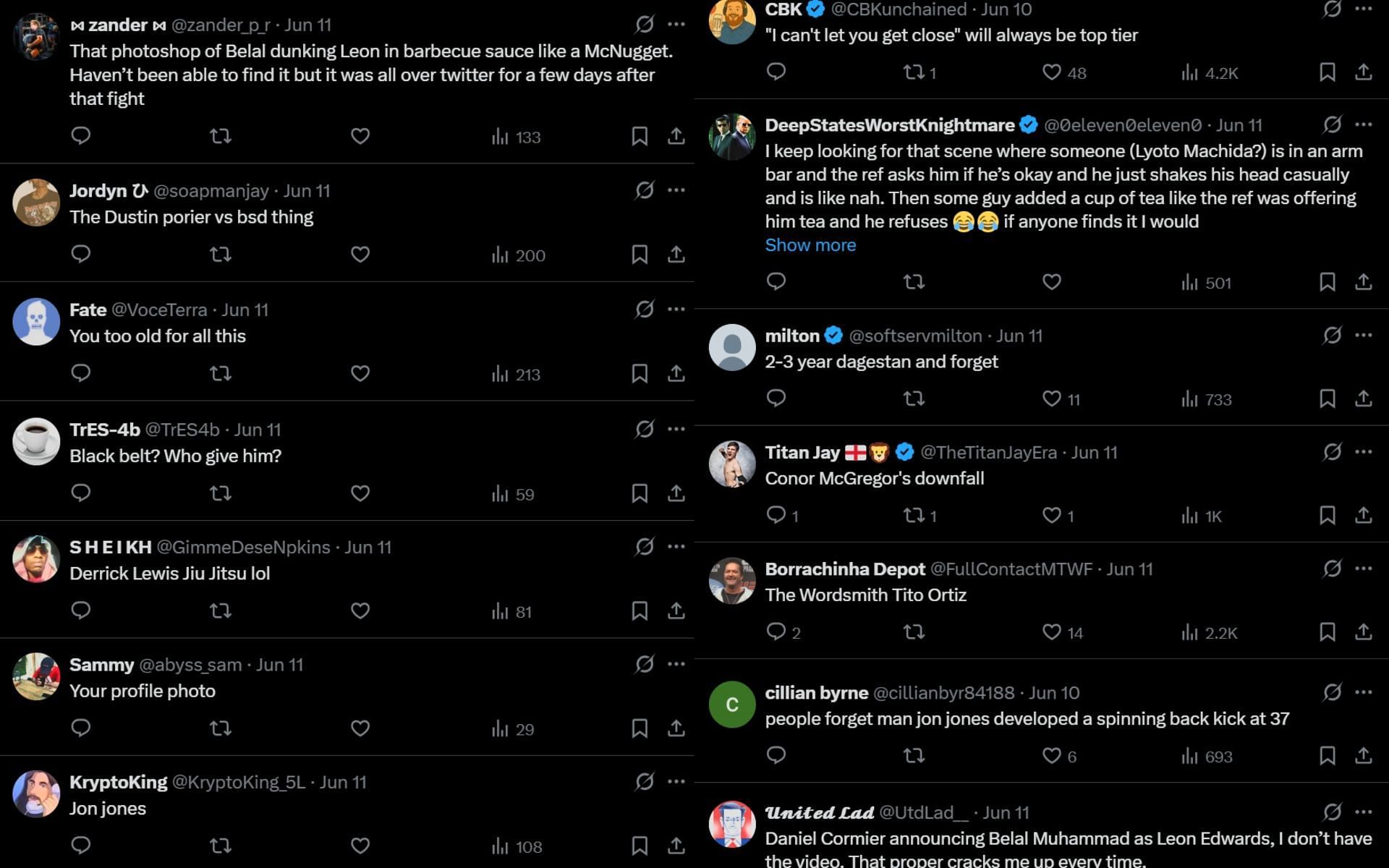 Fan reaction to Derek Brunson's question